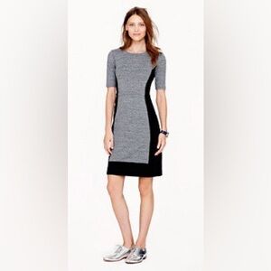 J Crew  Gray and Black Paneled Stretch Colorblock Sheath Dress Size 4